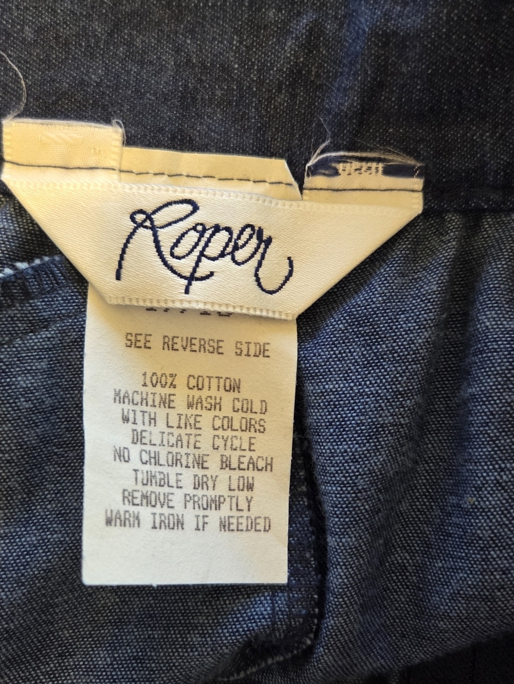 VTG Roper Sport Denim Tiered Maxi Skirt 17/18 Made in USA Western Boho New - Picture 9 of 13